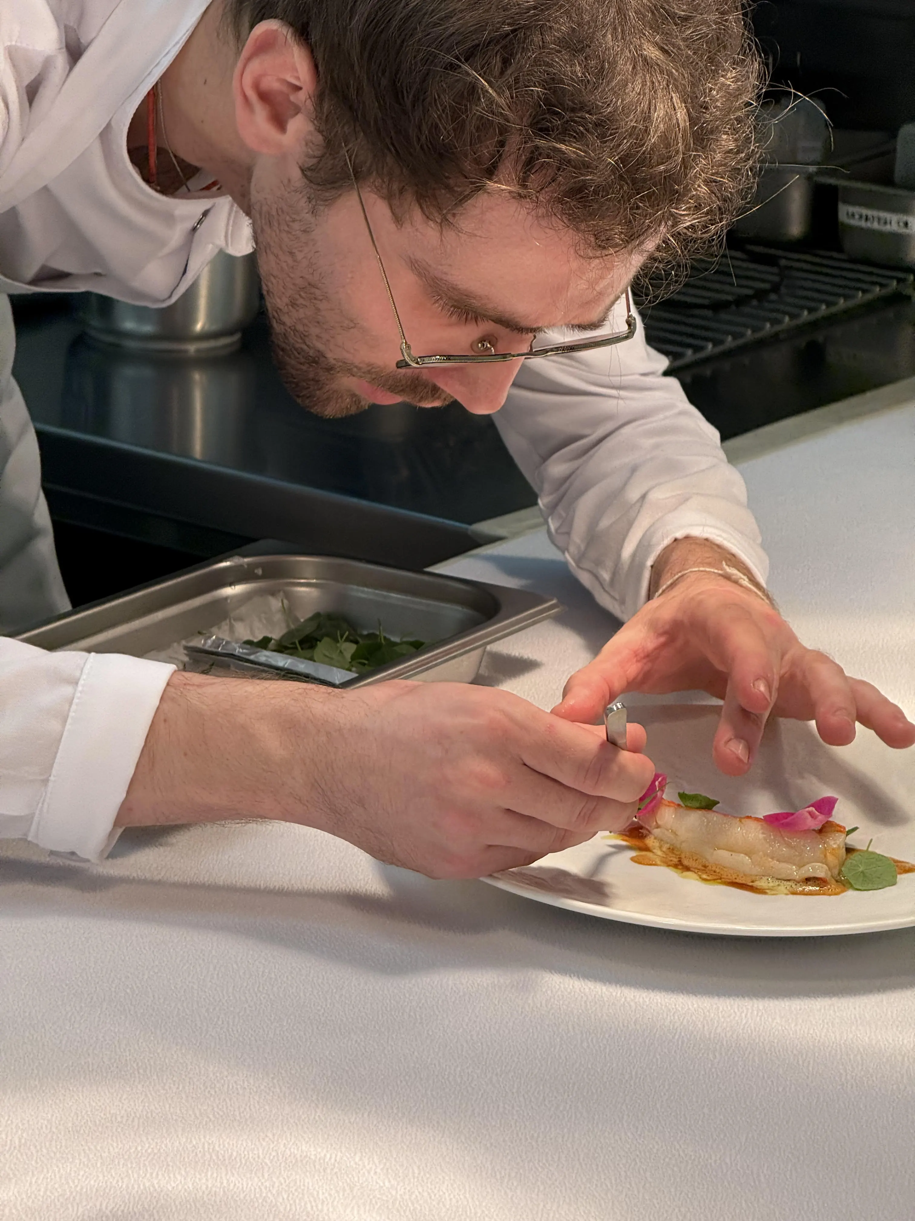 Signature plate on dining table